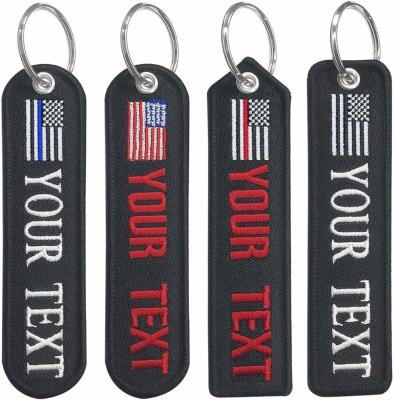 China Remove Before Flight Embroidered Key Chains A Perfect Blend of Style and Durability for sale