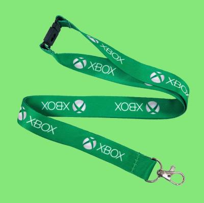 China 15mm Width Xbox Lanyard Key Id Badge 900mm Length Logo Printed Lanyard With Metal Hook for sale