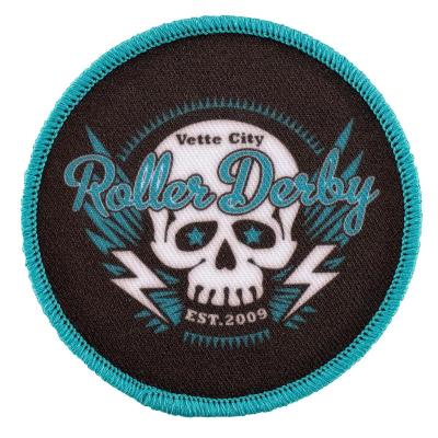 China Heat Transfer Sublimation Printed Patch Custom Fabric Blank Patches for sale