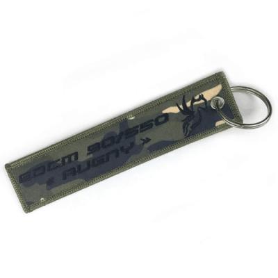 China Camouflage Custom Fabric Embroidered Key Chains In Nylon For Employee Recognition for sale