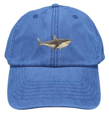 Китай Логотип цвет бейсбольная шапка с большой белой акулой вышитая шапка с логотипом продается