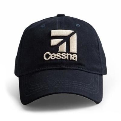 China Cessna Aircraft Black Hat Twill Cap Embroidered Logo Baseball Cap for sale