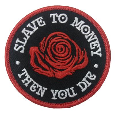 China Extremely Durable Custom Embroidered Patch Flower Biker Felt  Laser Cut Border for sale