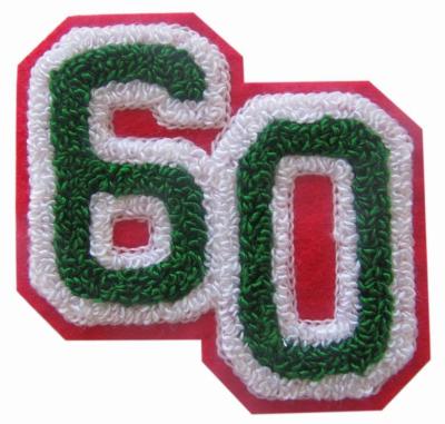 China Adhesive Back Chenille Embroidery Patches Non Woven Small Chenille Letters for sale
