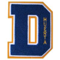 China Blue Orange Chenille Varsity Letters  Double Or Single Felt Soft Touch for sale