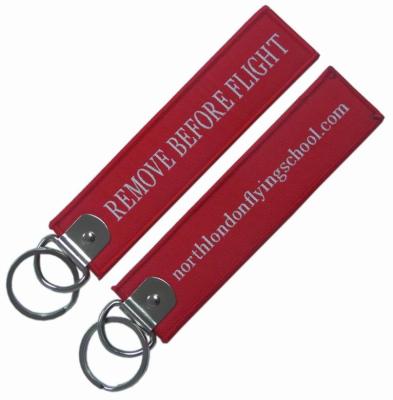 China Red Black Fashion Personalized Fabric Keychains Lightweight Portable for sale