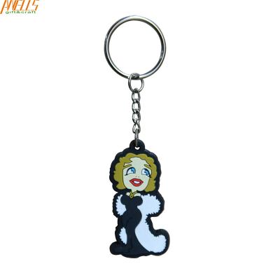 China Double Sided Rubber Key Chain Flexible Promotion Fun For Zip Puller for sale