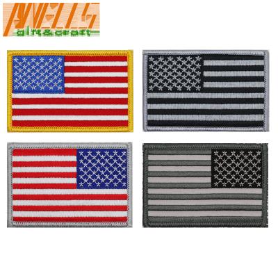 China Merrow Border Velcro Backing Embroidery Flag Patch for sale