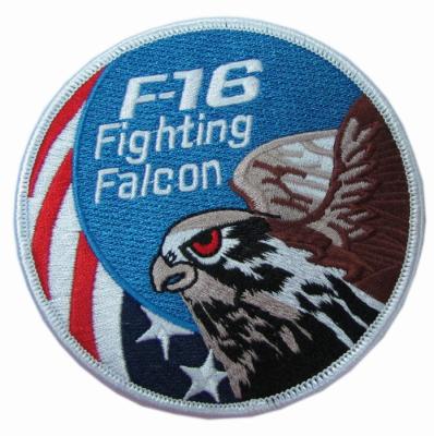 China 4'' F-16 Fighting Falcon Iron On Embroidered Patches for sale