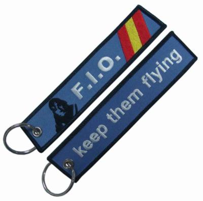 China Bag Luggage Aviation Embroidered Keychain Durable Merrowed Borders Durable  Logo for sale