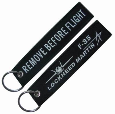 China Merrowed Borders Micro Injected Flight Embroidered Keychain 130X30mm for sale