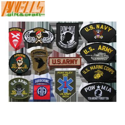 China Twill Fabric Merrow Border Embroidered Military Patches MIA Design for sale