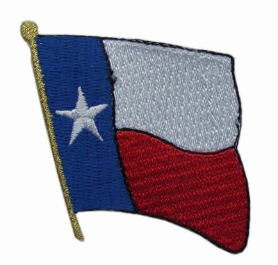 China TEXAS Flag Iron On Velcro Embroidery Patches For Clothes for sale