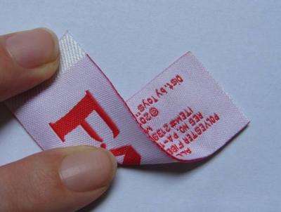China No Shrinking PMS Garment Woven Iron Labels With Heat Cut Border for sale