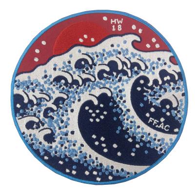China Twill-Chenille gesponnene gestickte Flecken Merrow-Grenze 3D Logo Hat For Clothing zu verkaufen