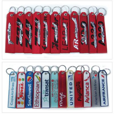 China Fabric Promotional Gifts Embroidered Keychain Pantone Color Washable for sale