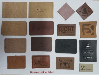 China Washable Embossed Leather Label Patch Shrink Proof 9C Color For Clothes Garment for sale