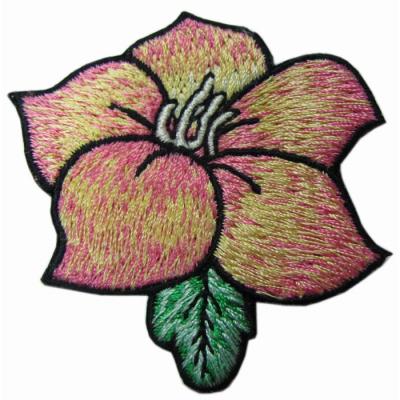 China 12C Flowers Embroidered Patch Sticker Pantone Dry Cleanable For Jacket for sale