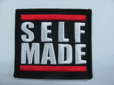 China Self Made Personalised Embroidery Patch Heat Seal Backing Merrow Border for sale