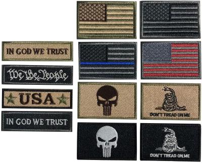 China Iron On Backing USA Flag Patch Military Embroidery Patch Heat Cut Border for sale