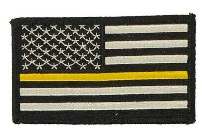 China US FLAG YELLOW LINE TOW TRUCK SECURITY POLICE FIRE EMBROIDERY PATCH for sale