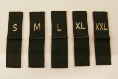 China 100 paquetes mezclados tejidos de los tamaños de las etiquetas del tamaño (S-XXL) en venta