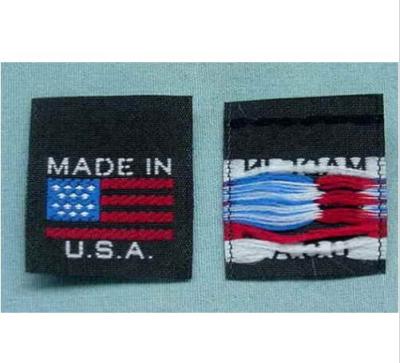 China PMS Pantone Woven Clothing Labels USA American Flag Embroidered Patches for sale