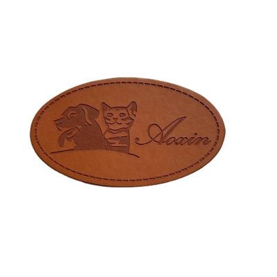 China Embossed Leather Label Patch Private Leather Labels For Handbags Sofa for sale
