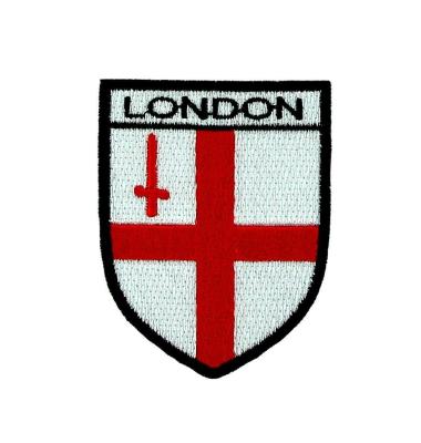 China UK England Shield Flag Embroidered Patches Iron On Fabric Badges For Coat Arms for sale