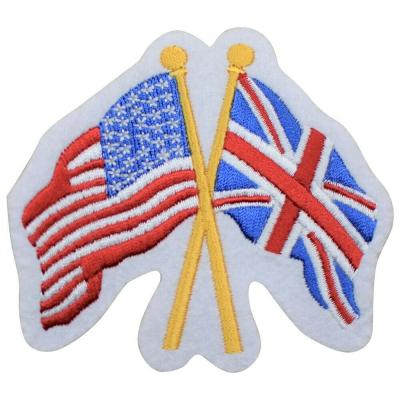 China Sew On Great Britain Applique Patch USA And GB United UK Badge 3.25'' for sale