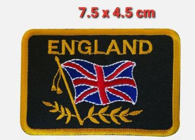 China El algodón de la tela cruzada bordó la unión Jack Sew On Embroidered Patch del remiendo de la bandera de Inglaterra en venta