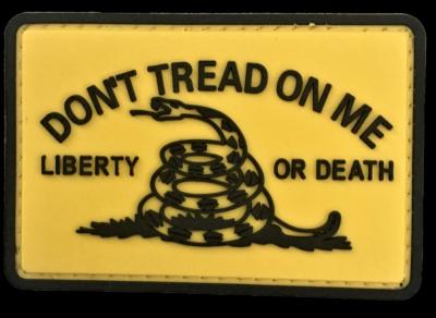 China Don'T Tread On Me Rubber PVC Patch Self Adhesive Pantone Color for sale