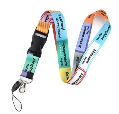 China Company Logo Custom Polyester Lanyards Plastic Buckle PMS Pantone Color for sale