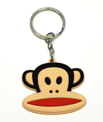 Chine PVC en caoutchouc à chaînes principal d'extracteur de fermeture éclair de Bagcharm de porte-clés de singe de personnage de dessin animé à vendre