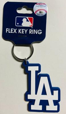 China Flexible PVC  Rubber Keychain Baseball Champs Los Angeles Dodgers MLB for sale