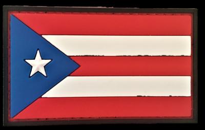 China SELLO SOI Ranger Sew On Backing renovado del francotirador del remiendo del PVC de la bandera de las RRPP de Puerto Rico en venta