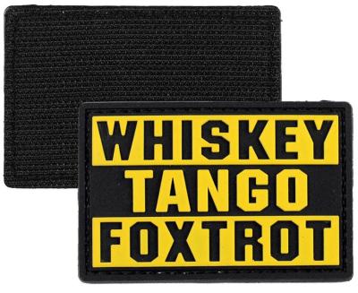China Whiskey Tango Foxtrot WTF 3D PVC Patch Tactical Military 3D Patches Pantone Color for sale