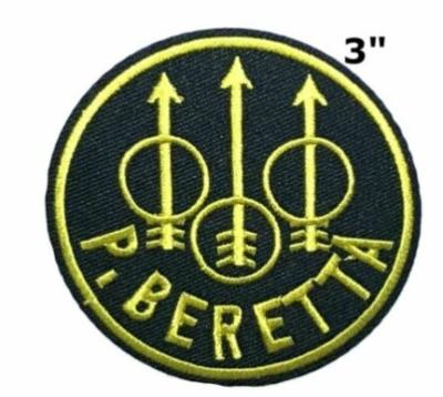 China P BerettaLogo Embroidered Applique Patches Twill Fabric Hook And Loop Patch for sale