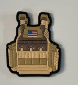 China Military Vest USA Flag PVC Patches PMS Color Laser Cut Border / Merrowed Border for sale
