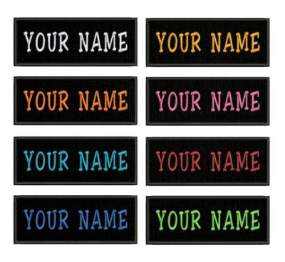 China Custom Embroidered Name Tag Sew on Patch Motorcycle Biker Patches 3.x1