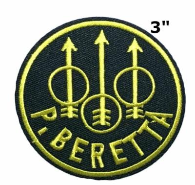 China P Beretta Logo Embroidered Hook Loop Patch Badge Morale Tactical Gear Applique for sale