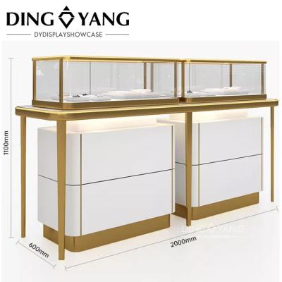 China Floor Standing Modern Fashion Jewelry Display Cases with bright led lights for sale