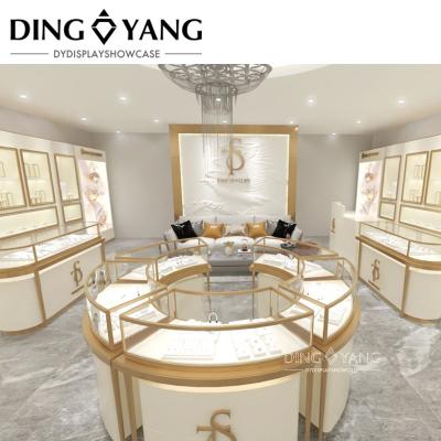 China Brushed Stainless Steel Jewelry Shop Interior Design With Custom Color Size for sale
