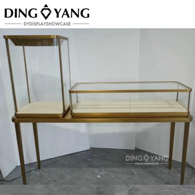 China Custom Made Metall Glas Elegante Moderne Schmuckvitrine, keine Installation und kann direkt verwendet werden zu verkaufen