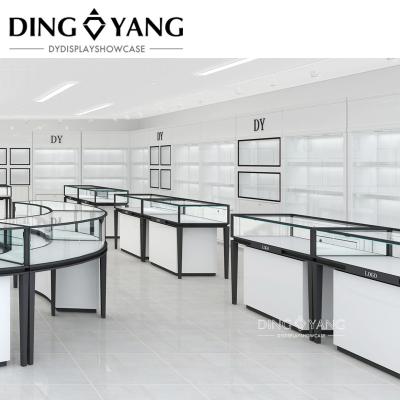 China Custom Modern Fashion Style Black White Jewelry Counter Displays No Installation for sale