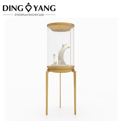 China Modern Fashion Style Tall Round Jewelry Display Case No Installation And Can Be Used Directly for sale