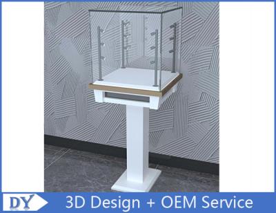 China 3D Design Modern Wooden Tempered Glass Jewelry Display Case For Shopping Mall for sale