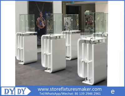 China Oem manufacturing good price wooden glass white color perspex display stands with locks for sale