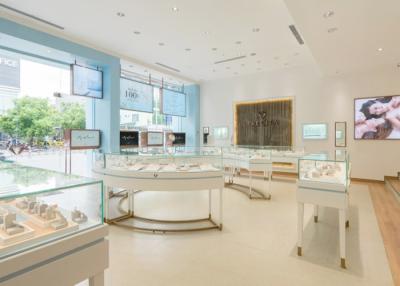 China Perfect Glass Jewelry Display Cases Retail Store Material de madeira de aço inoxidável à venda