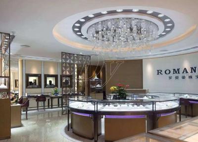 China Commercial Display Cases / Jewellery Showroom Furniture Decorated With LED Lights for sale